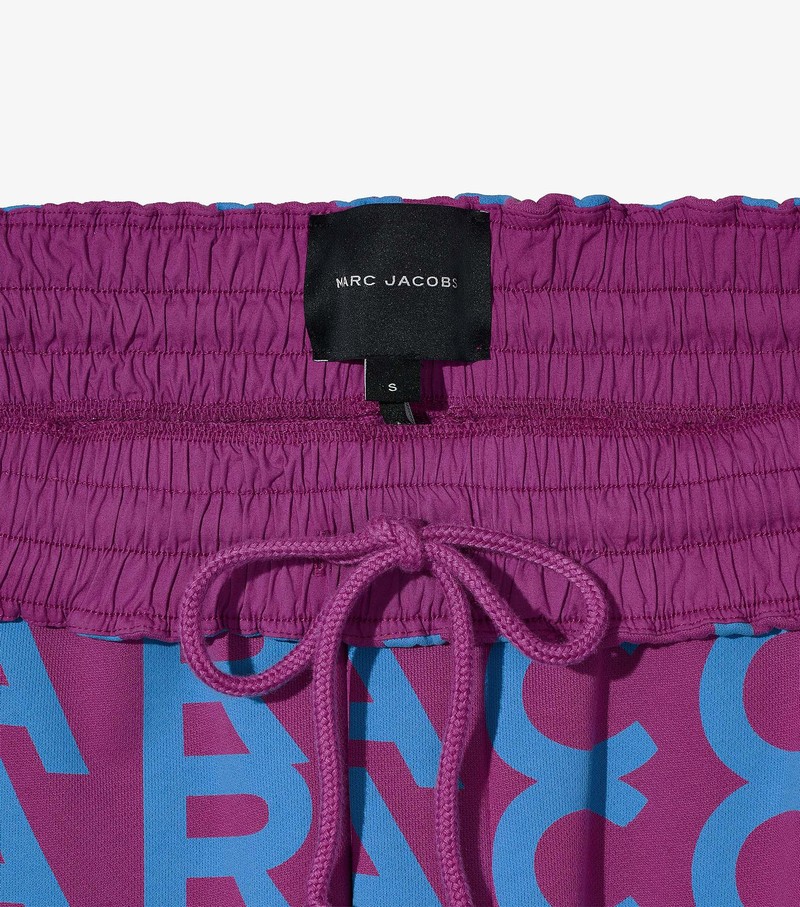 Spodnie Dresowe Damskie Marc Jacobs Monogram Oversized Fioletowe Niebieskie | 92QWHETJI