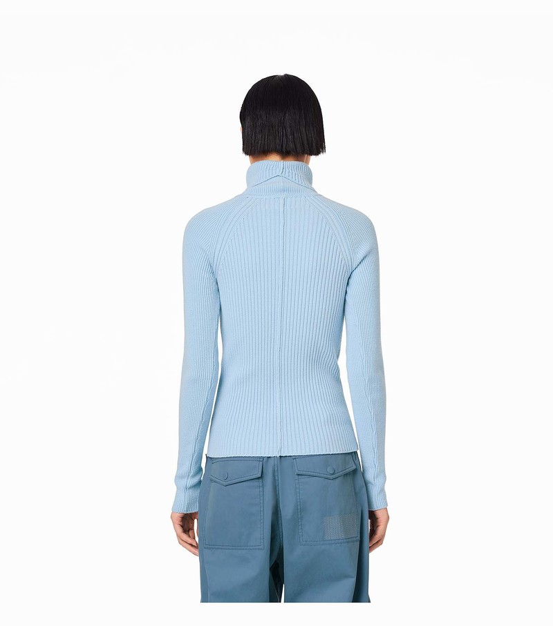 Sweater Damskie Marc Jacobs Żebrowany Turtleneck Niebieskie | 02YMDARGH