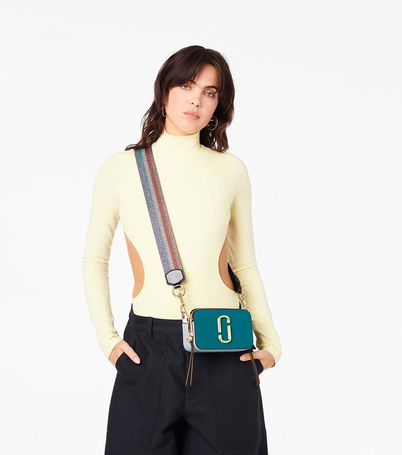 Torba Crossbody Damskie Marc Jacobs Colorblock Snapshot Niebieskie Kolorowe | 14JMHWRND