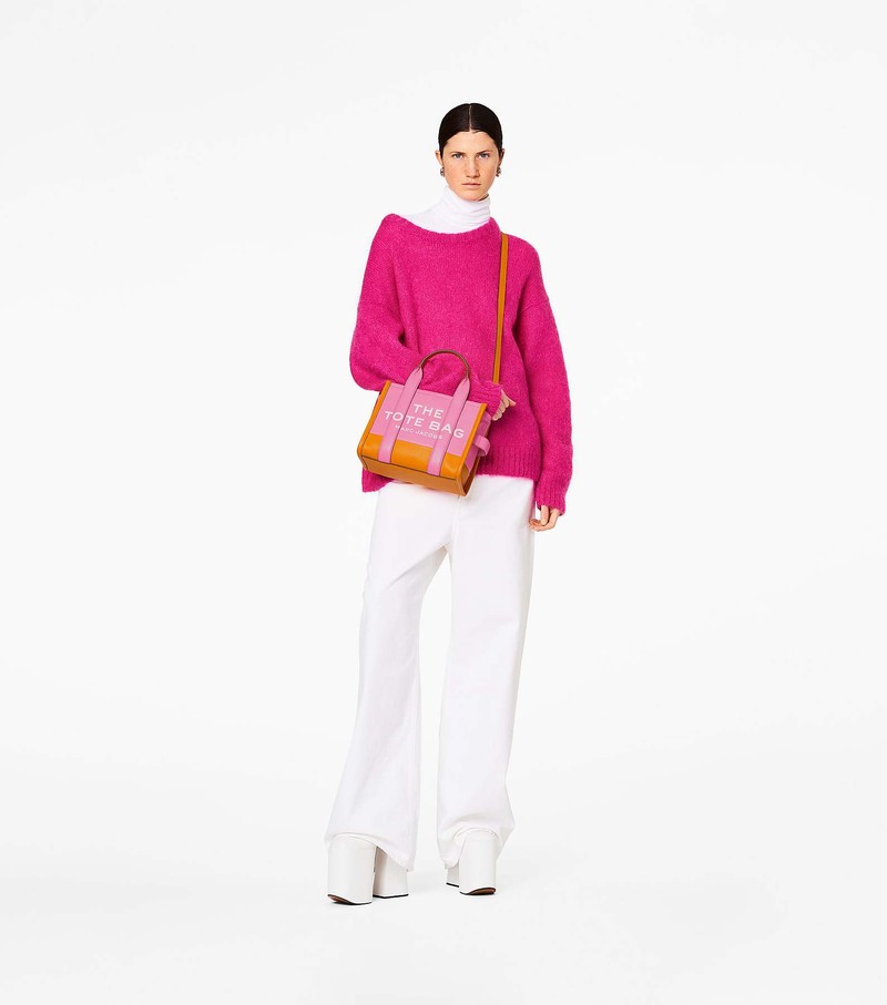 Torba Crossbody Damskie Marc Jacobs Colorblock Mini Różowe Brązowe | 60KWXUYVT