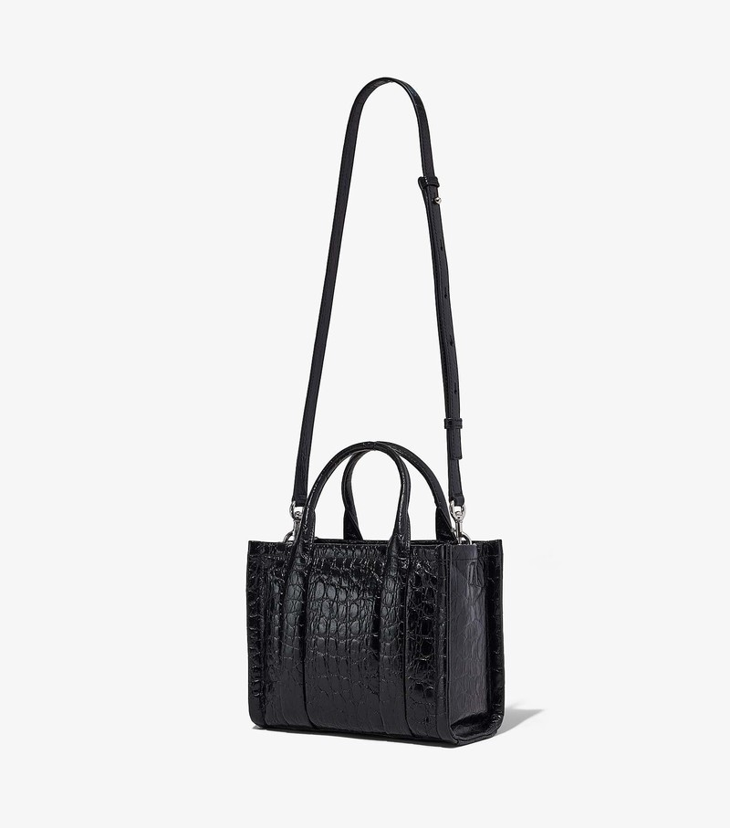 Torba Crossbody Damskie Marc Jacobs Croc-Embossed Mini Czarne | 05DABXCMG