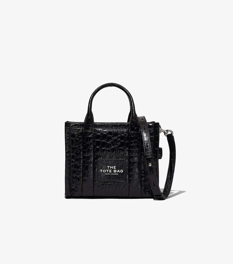 Torba Crossbody Damskie Marc Jacobs Croc-Embossed Mini Czarne | 05DABXCMG