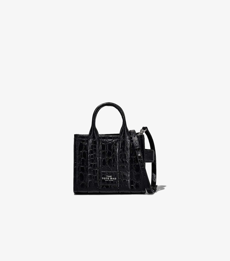 Torba Crossbody Damskie Marc Jacobs Croc-Embossed Micro Czarne | 89WJQDRKY