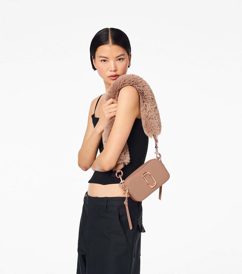 Torba Crossbody Damskie Marc Jacobs Faux Fur Snapshot Kawa | 21UFSLVOI