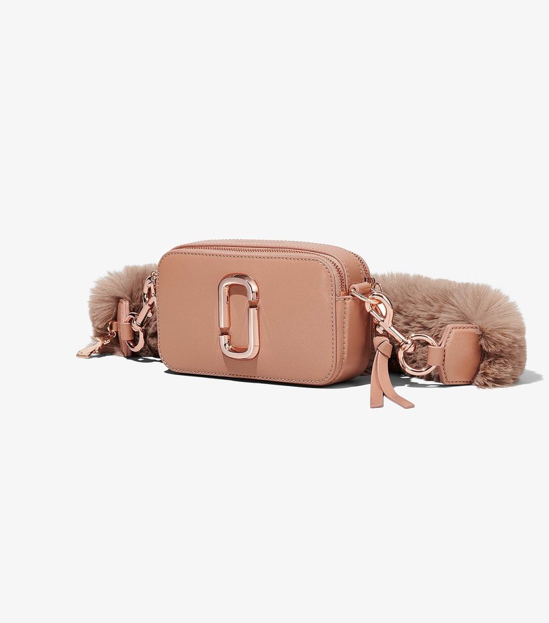 Torba Crossbody Damskie Marc Jacobs Faux Fur Snapshot Kawa | 21UFSLVOI