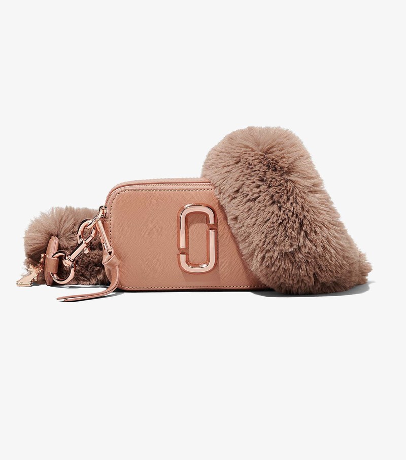 Torba Crossbody Damskie Marc Jacobs Faux Fur Snapshot Kawa | 21UFSLVOI