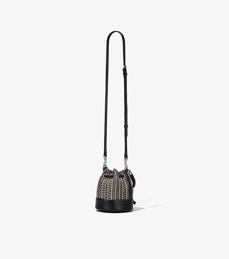 Torba Crossbody Damskie Marc Jacobs Monogram Micro Czarne Białe | 72VSTEKPD