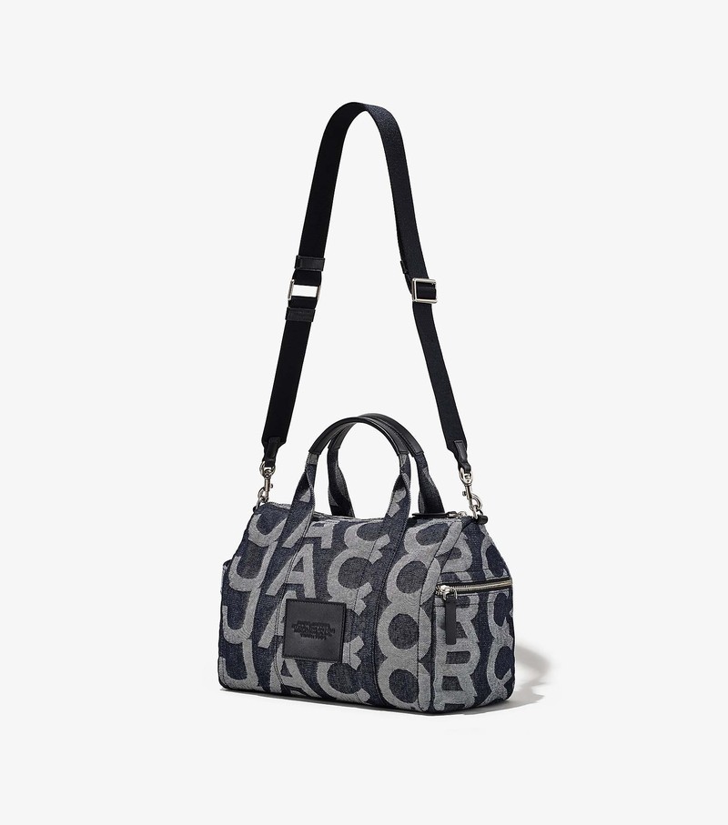 Torba Crossbody Damskie Marc Jacobs Monogram Denim Duffle Czarne Szare | 96EUQGAJX