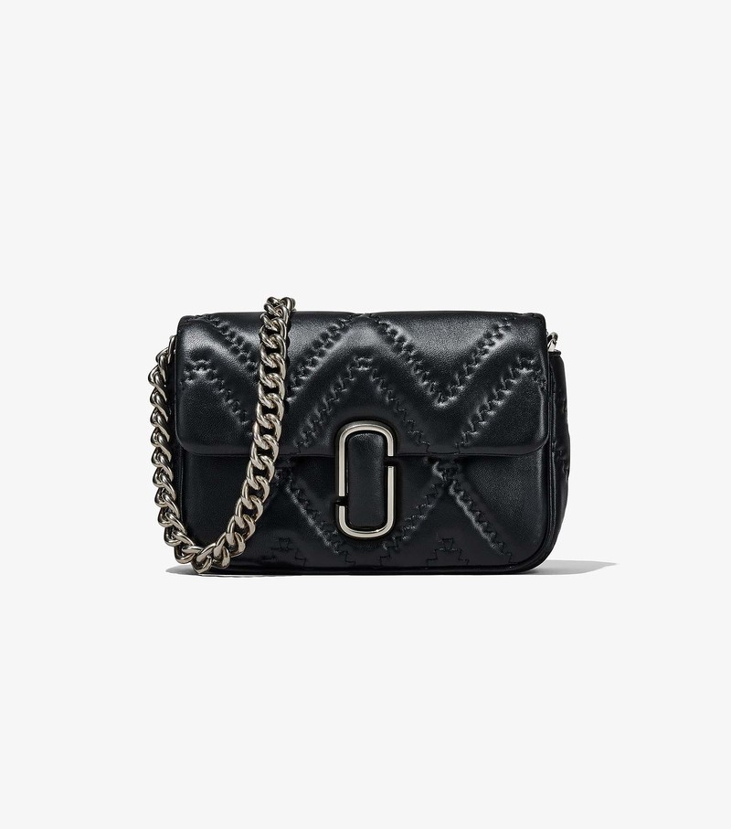 Torba Crossbody Damskie Marc Jacobs Pikowana Skórzane J Marc Czarne | 58QZDKFUR