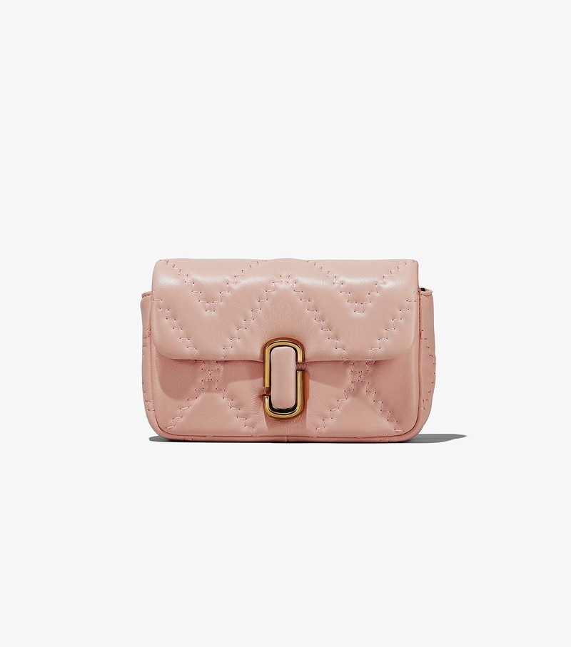 Torba Crossbody Damskie Marc Jacobs Pikowana Skórzane J Marc Mini Różowe | 60BGMLDIV