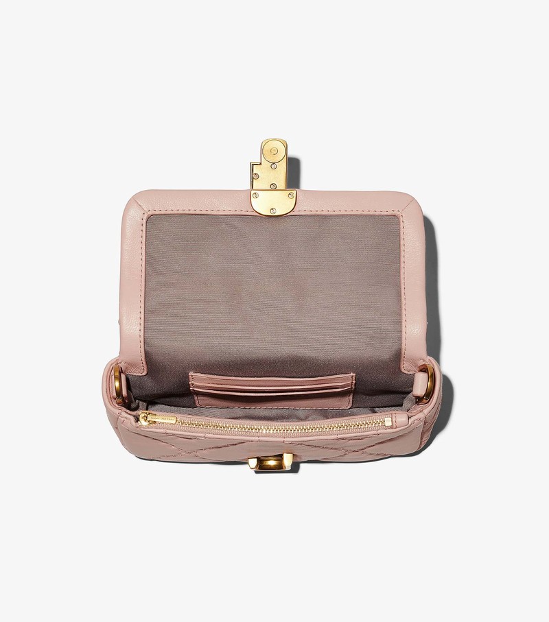 Torba Crossbody Damskie Marc Jacobs Pikowana Skórzane J Marc Mini Różowe | 60BGMLDIV