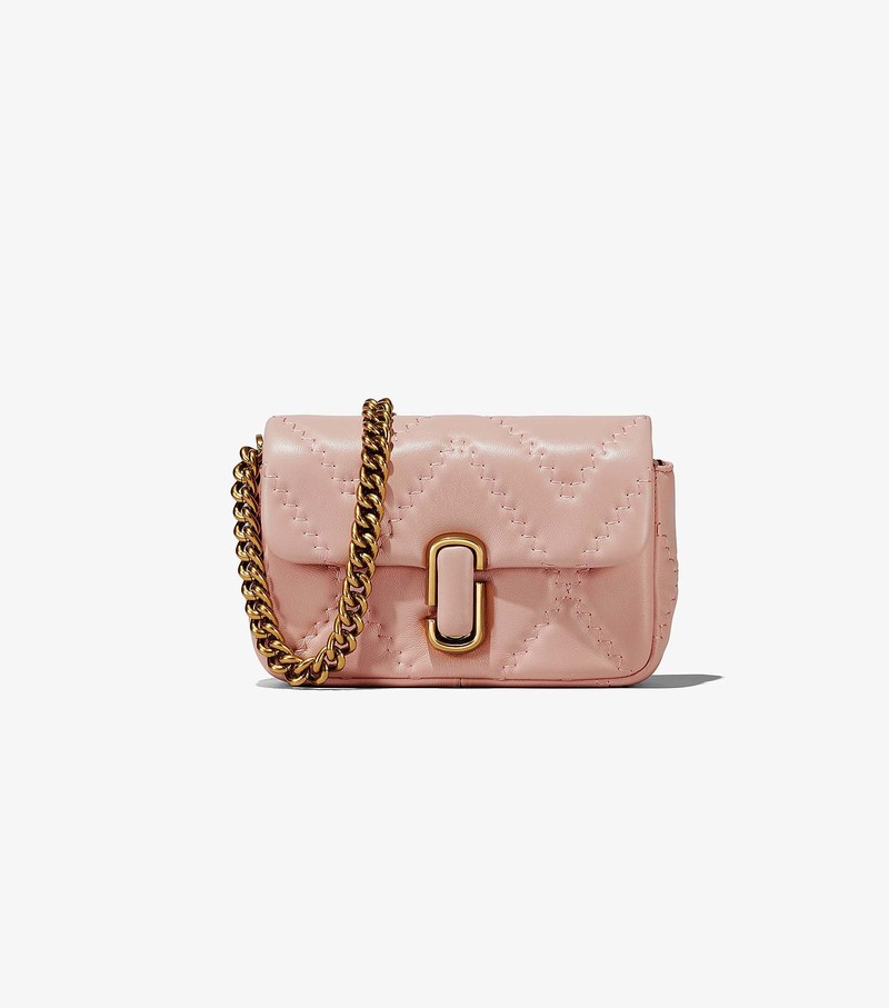 Torba Crossbody Damskie Marc Jacobs Pikowana Skórzane J Marc Mini Różowe | 60BGMLDIV