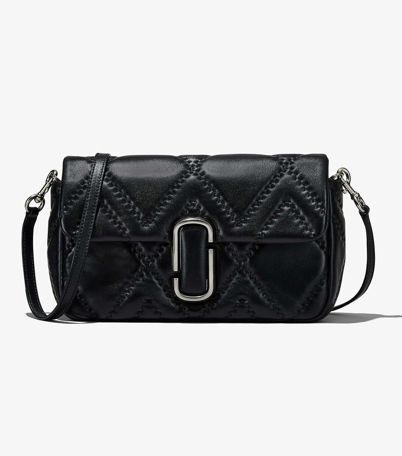 Torba Crossbody Damskie Marc Jacobs Pikowana Skórzane J Marc Large Czarne | 69RNXOCST