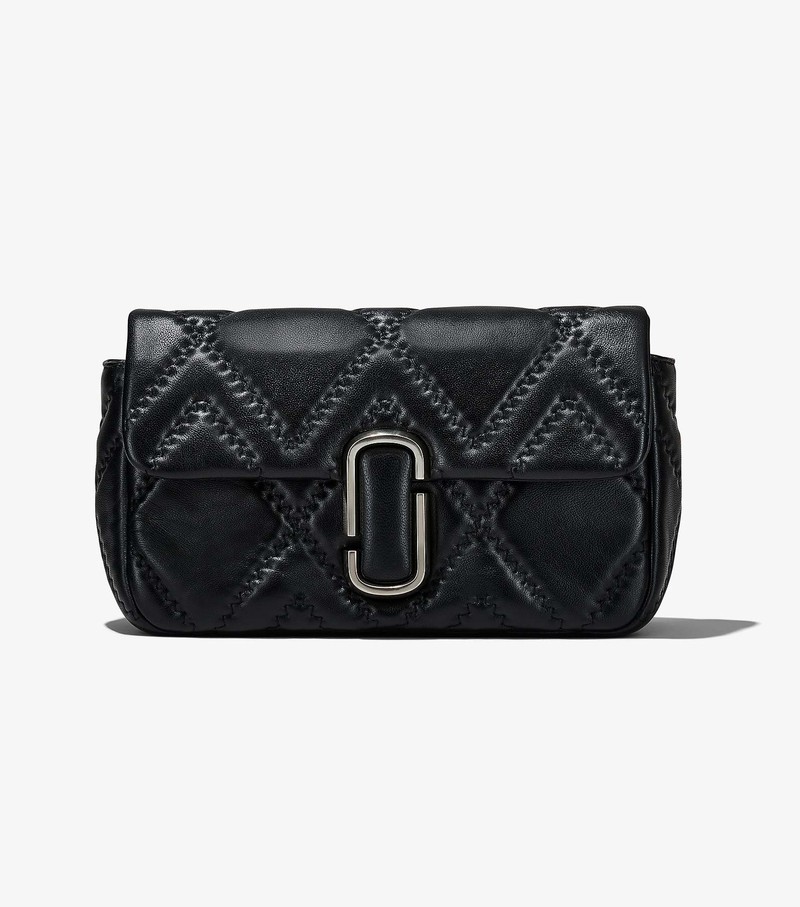 Torba Crossbody Damskie Marc Jacobs Pikowana Skórzane J Marc Large Czarne | 69RNXOCST