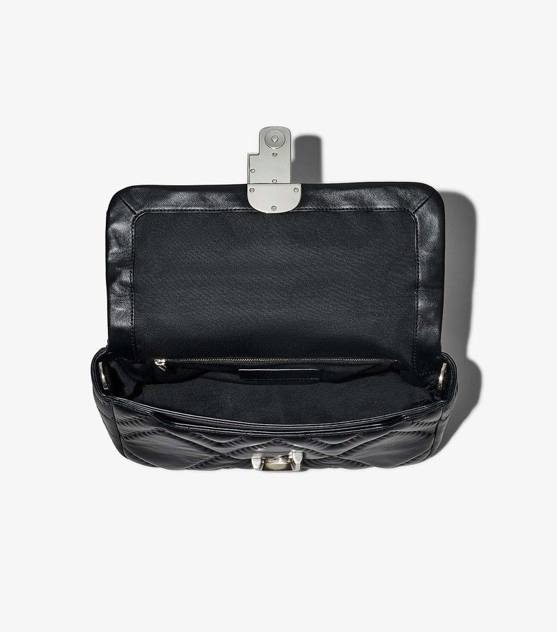 Torba Crossbody Damskie Marc Jacobs Pikowana Skórzane J Marc Large Czarne | 69RNXOCST