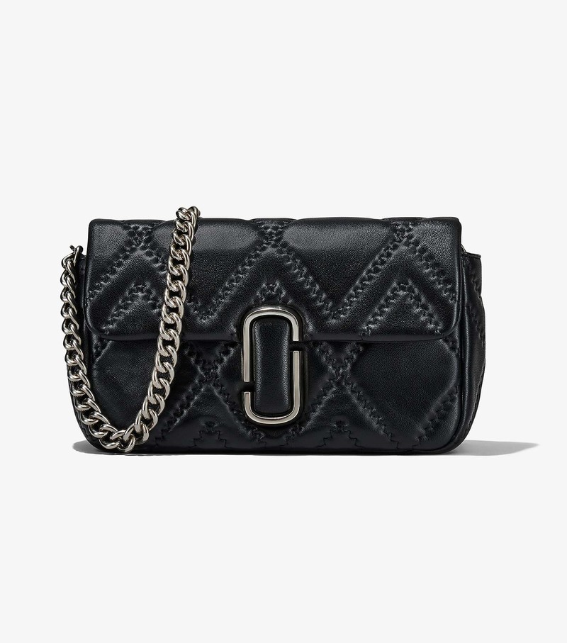 Torba Crossbody Damskie Marc Jacobs Pikowana Skórzane J Marc Large Czarne | 69RNXOCST