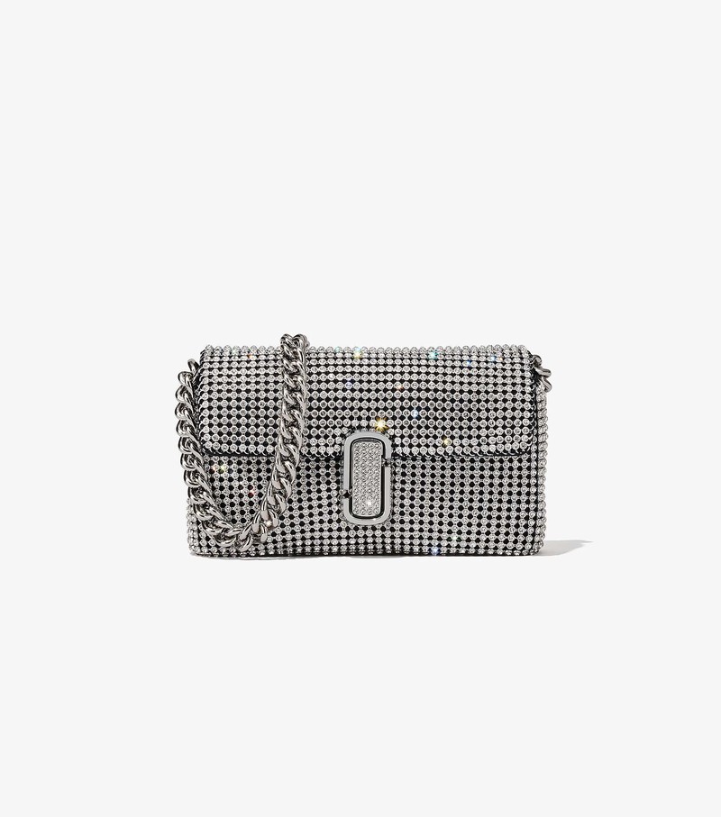 Torba Crossbody Damskie Marc Jacobs Rhinestone J Marc Mini Szare | 07ARHCMSW