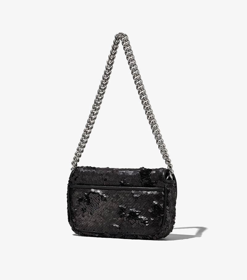 Torba Crossbody Damskie Marc Jacobs Sequin J Marc Mini Czarne | 31FVEJRYH