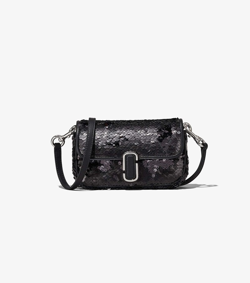 Torba Crossbody Damskie Marc Jacobs Sequin J Marc Mini Czarne | 31FVEJRYH