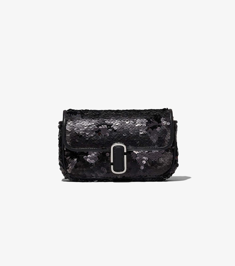 Torba Crossbody Damskie Marc Jacobs Sequin J Marc Mini Czarne | 31FVEJRYH