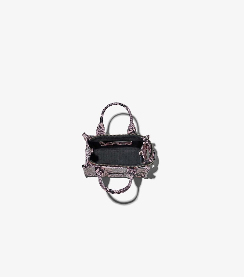 Torba Crossbody Damskie Marc Jacobs Snake-Embossed Micro Różowe Czarne | 08TPJGCSR