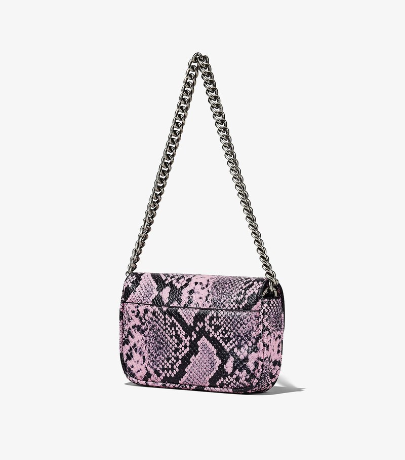 Torba Crossbody Damskie Marc Jacobs Snake-Embossed J Marc Mini Fioletowe Czarne | 09XHETVWZ