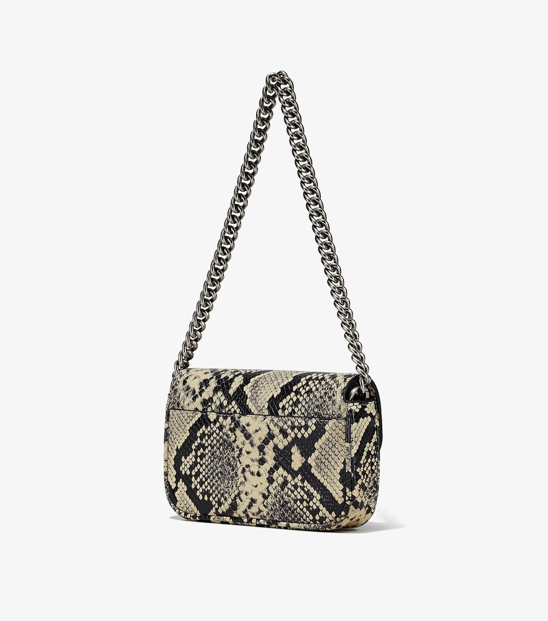 Torba Crossbody Damskie Marc Jacobs Snake-Embossed J Marc Mini Czarne | 72DQZROAL