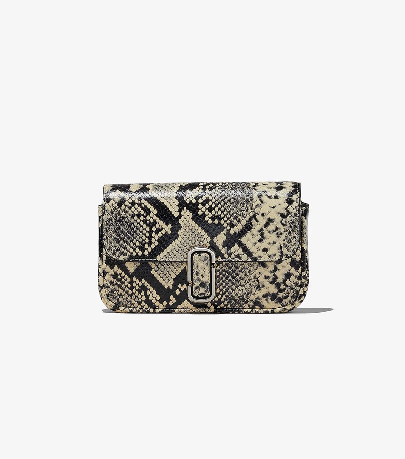 Torba Crossbody Damskie Marc Jacobs Snake-Embossed J Marc Mini Czarne | 72DQZROAL