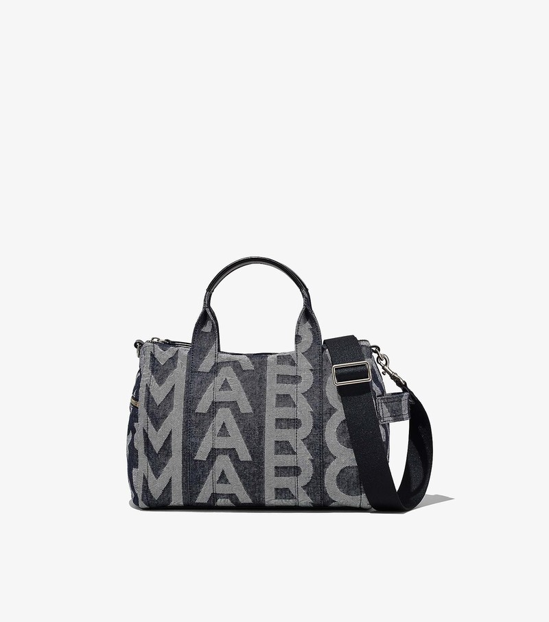 Torba Satchel Damskie Marc Jacobs Monogram Denim Duffle Czarne Szare | 67VDEMYAS