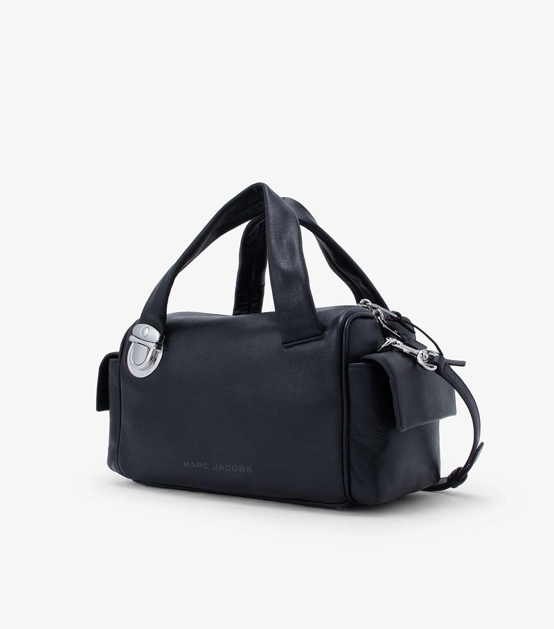 Torba Satchel Damskie Marc Jacobs Pushlock Czarne | 94KRGLMJI