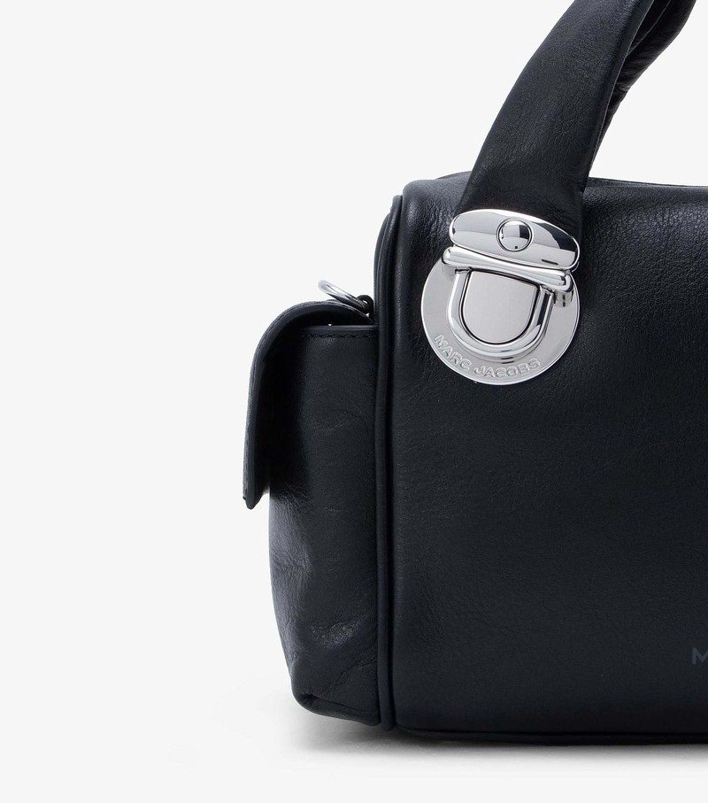 Torba Satchel Damskie Marc Jacobs Pushlock Czarne | 94KRGLMJI