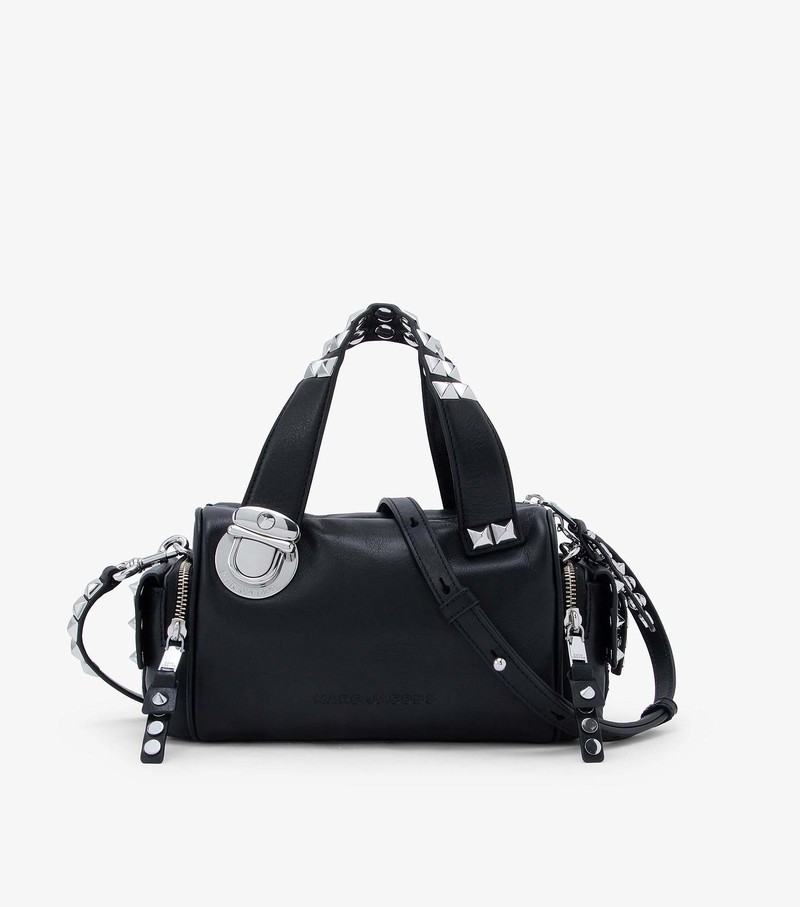 Torba Satchel Damskie Marc Jacobs Studded Pushlock Mini Czarne | 03LMQTRYS