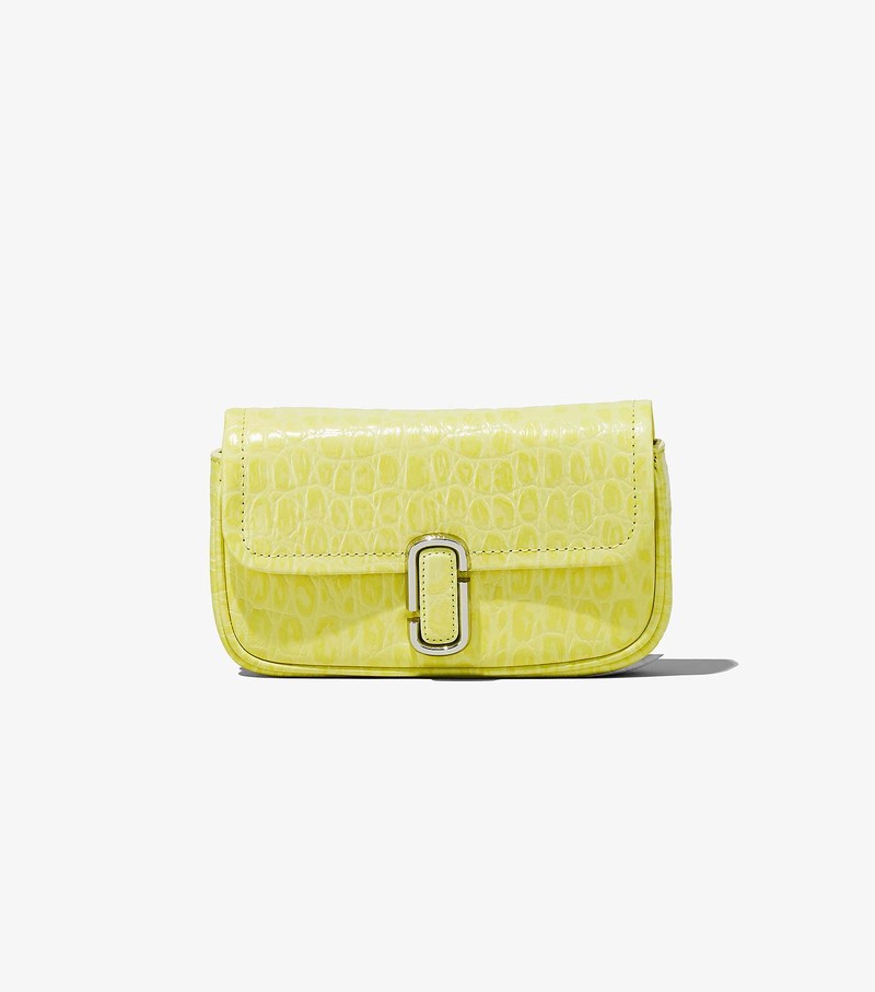 Torby Przez Ramię Damskie Marc Jacobs Croc-Embossed J Marc Mini Zielone | 38KBVIRAZ