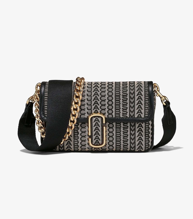 Torby Przez Ramię Damskie Marc Jacobs Monogram J Marc Czarne Białe | 87CFEPZQG