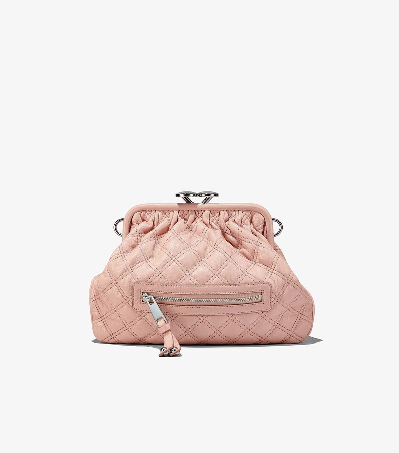 Torby Przez Ramię Damskie Marc Jacobs Re-Edition Pikowana Skórzane Little Stam Różowe | 78MIOQXPC