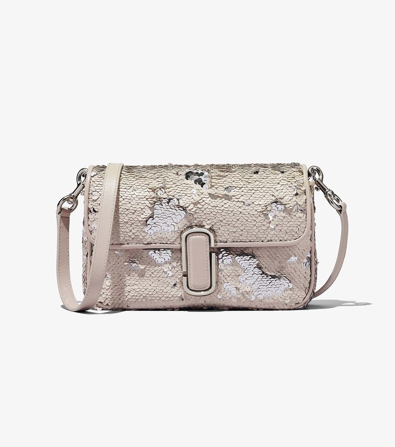 Torby Przez Ramię Damskie Marc Jacobs Sequin J Marc Kremowe Srebrne | 46BPUINYS