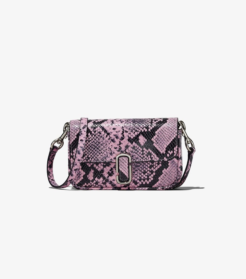 Torby Przez Ramię Damskie Marc Jacobs Snake-Embossed J Marc Mini Fioletowe Czarne | 64VZILSBR