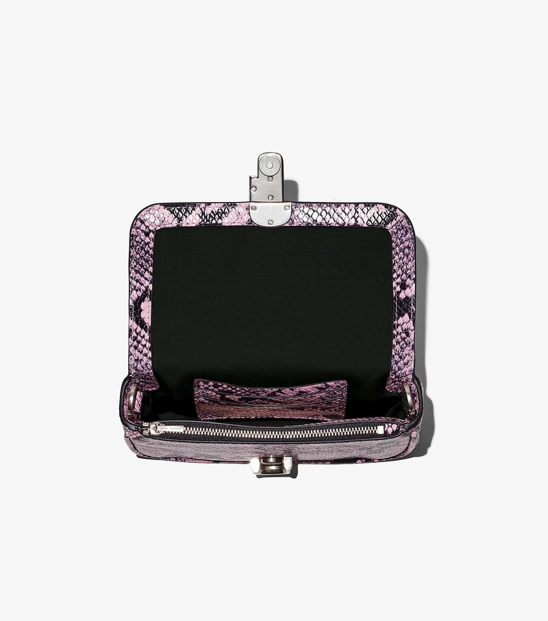 Torby Przez Ramię Damskie Marc Jacobs Snake-Embossed J Marc Mini Fioletowe Czarne | 64VZILSBR