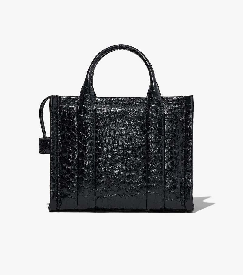 Torby Tote Damskie Marc Jacobs Croc-Embossed Medium Czarne | 04MITOERQ