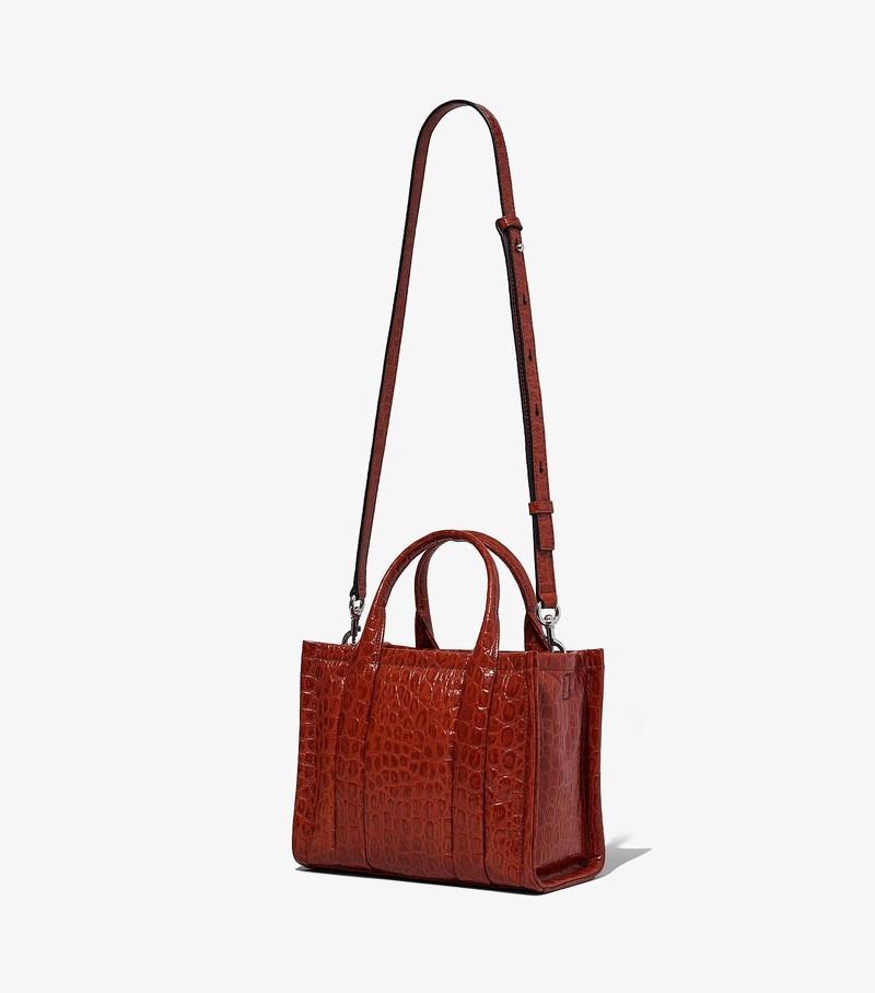 Torby Tote Damskie Marc Jacobs Croc-Embossed Mini Czerwone | 75QWPNCSA