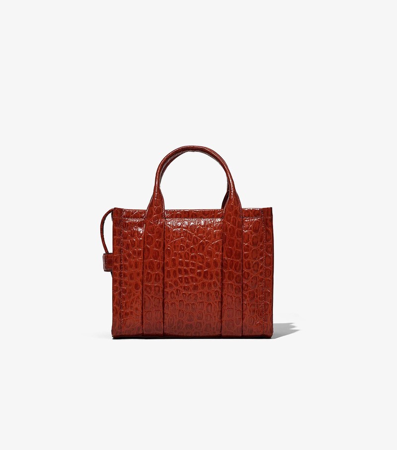 Torby Tote Damskie Marc Jacobs Croc-Embossed Mini Czerwone | 75QWPNCSA