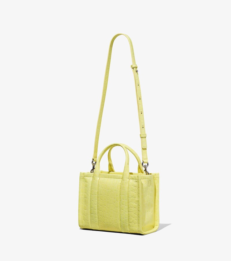 Torby Tote Damskie Marc Jacobs Croc-Embossed Mini Żółte | 75YRZJDKT