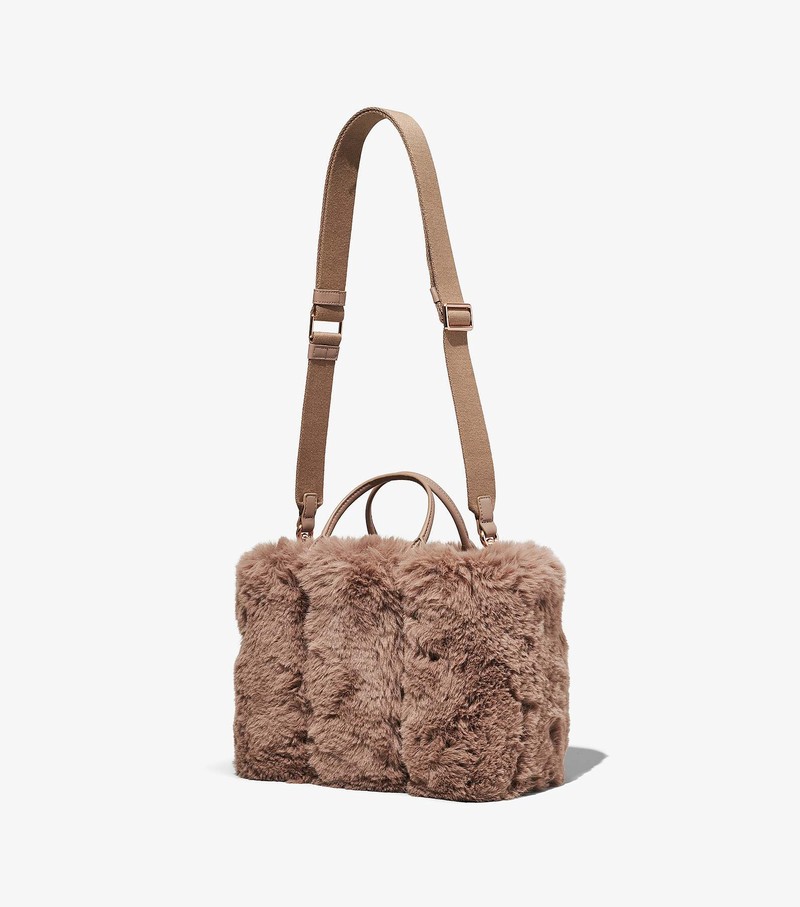 Torby Tote Damskie Marc Jacobs Faux Fur Mini Kawa | 87KCOHZQX