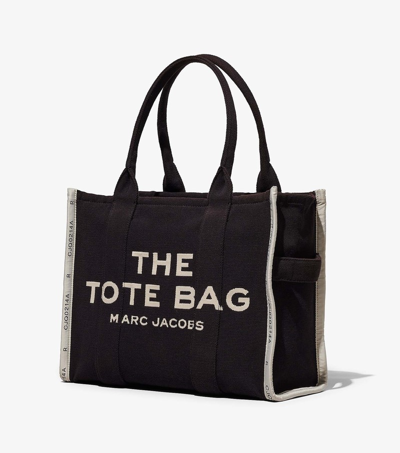 Torby Tote Damskie Marc Jacobs Jacquard Large Czarne | 25MRYKILW