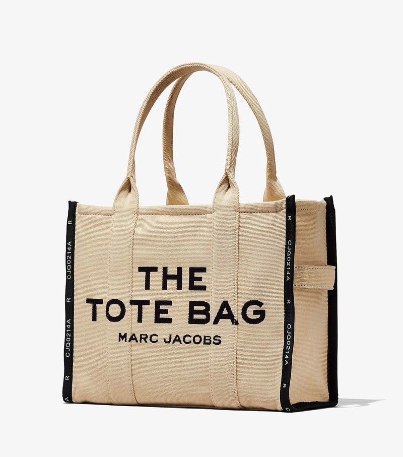 Torby Tote Damskie Marc Jacobs Jacquard Large Beżowe | 72DYGXUOH