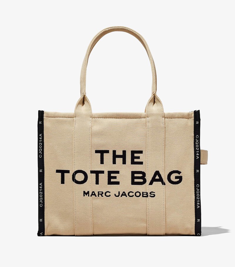 Torby Tote Damskie Marc Jacobs Jacquard Large Beżowe | 72DYGXUOH