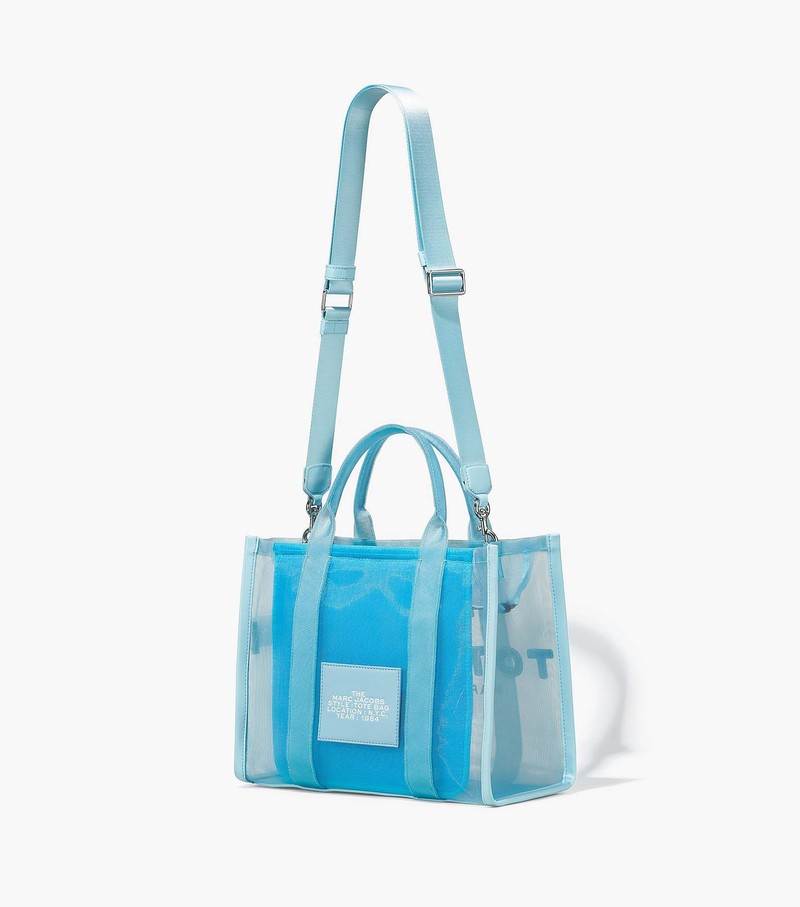 Torby Tote Damskie Marc Jacobs Mesh Medium Niebieskie | 08STVMGIJ