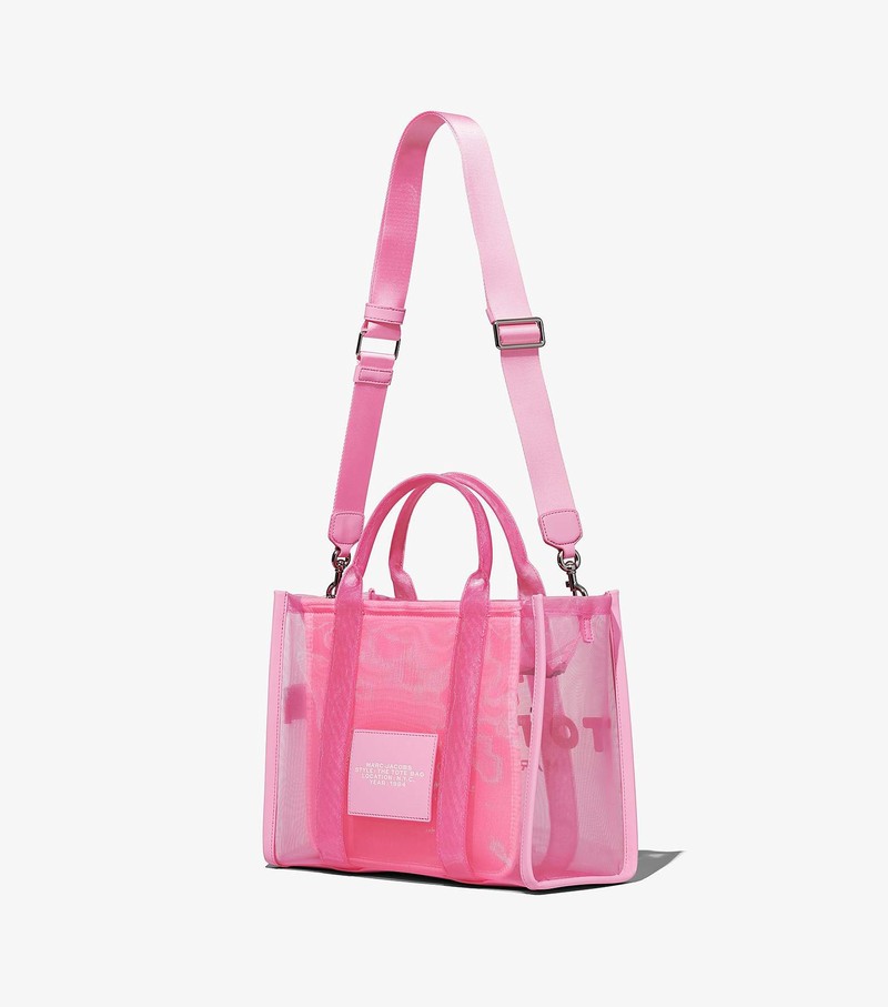 Torby Tote Damskie Marc Jacobs Mesh Medium Różowe | 80AQFLYZC