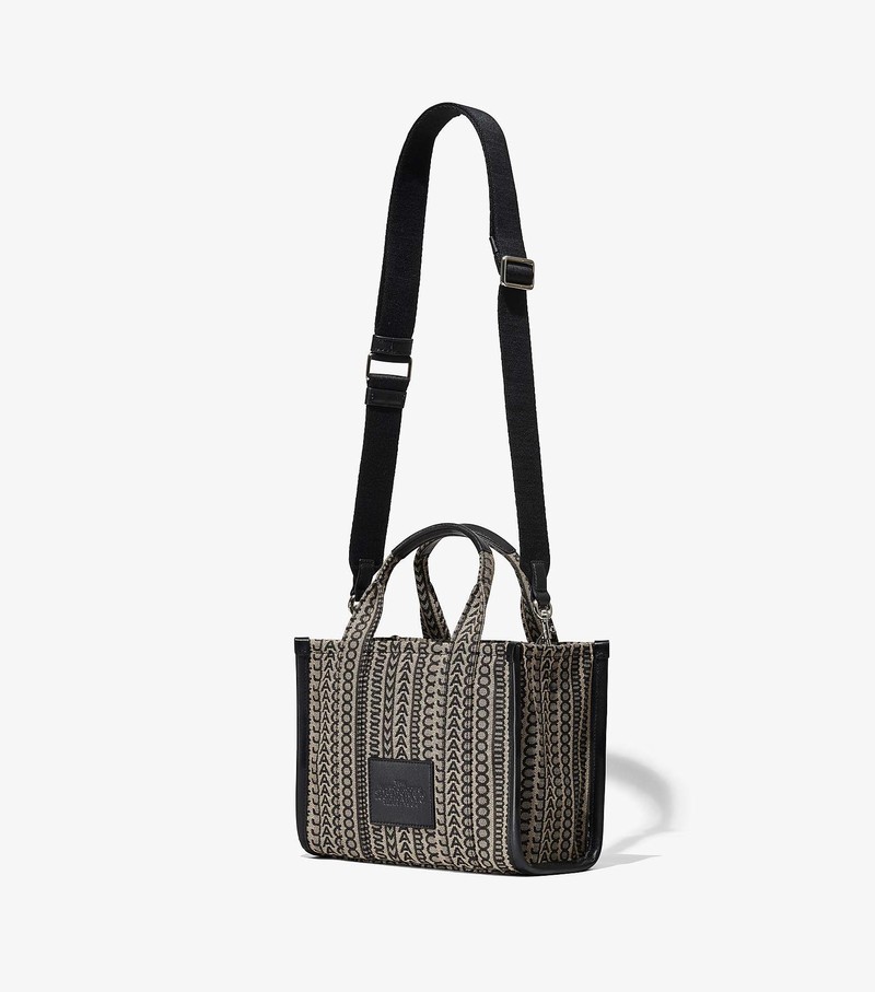 Torby Tote Damskie Marc Jacobs Monogram Mini Czarne Szare | 56ALBQXDK