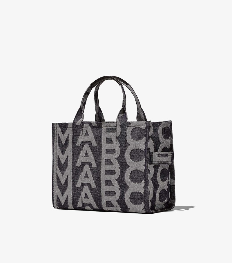 Torby Tote Damskie Marc Jacobs Monogram Denim Medium Szare | 85IWGQZHB